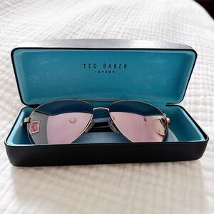 Ted Baker 57mm Metal Frame Aviator Sunglasses